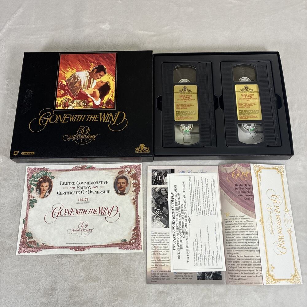 Lot of Vtg Gone With The Wind publications, & 50th Anniversary VHS Box Set Chrty - Picture 2 of 16